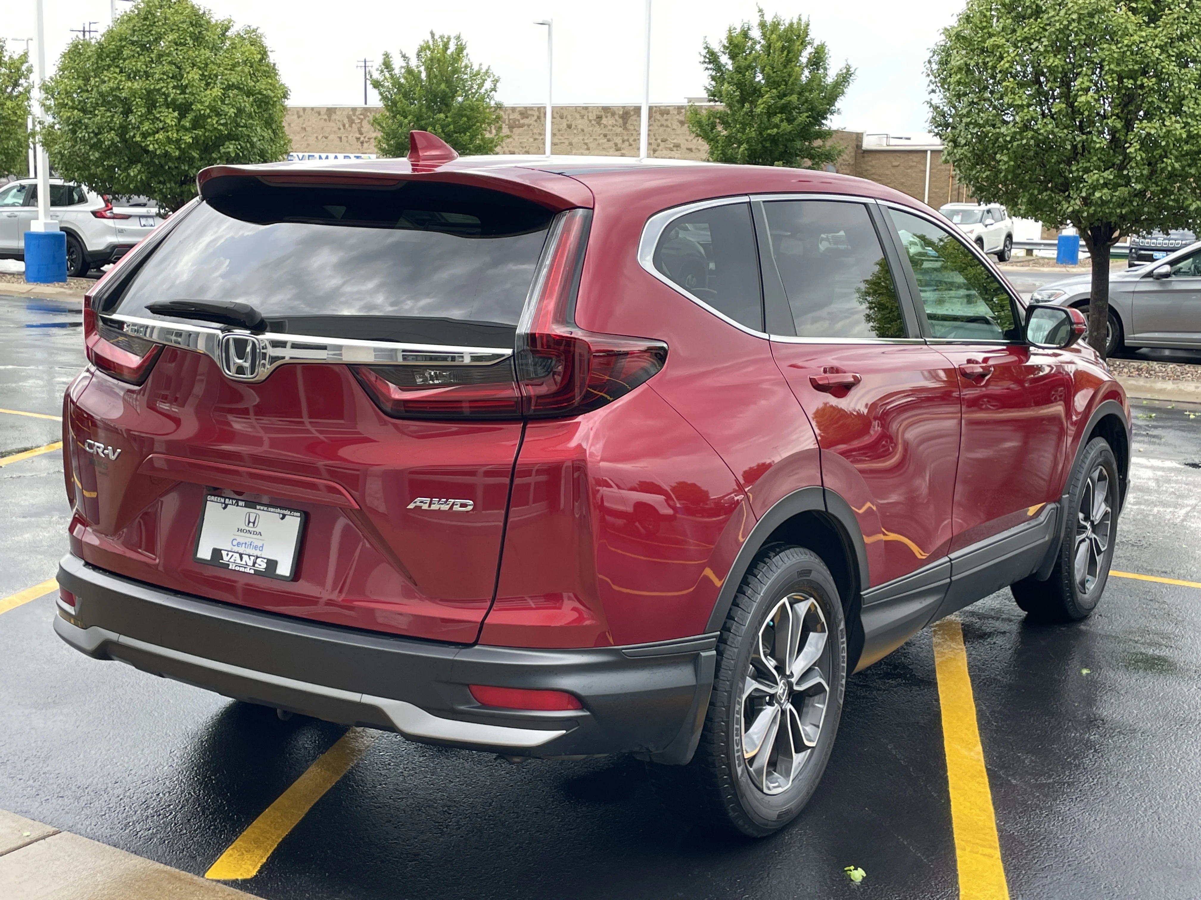 Certified Used 2021 Radiant Red Metallic Honda AWD EX-L image 8