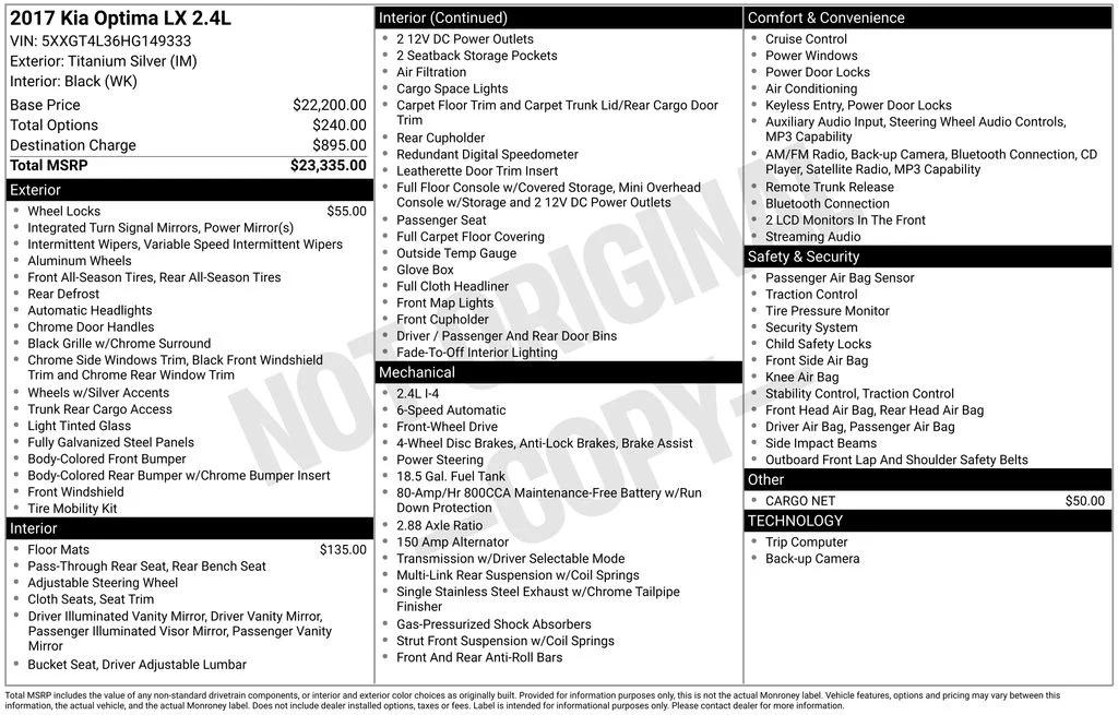 Used 2017 Silver Kia LX image 6