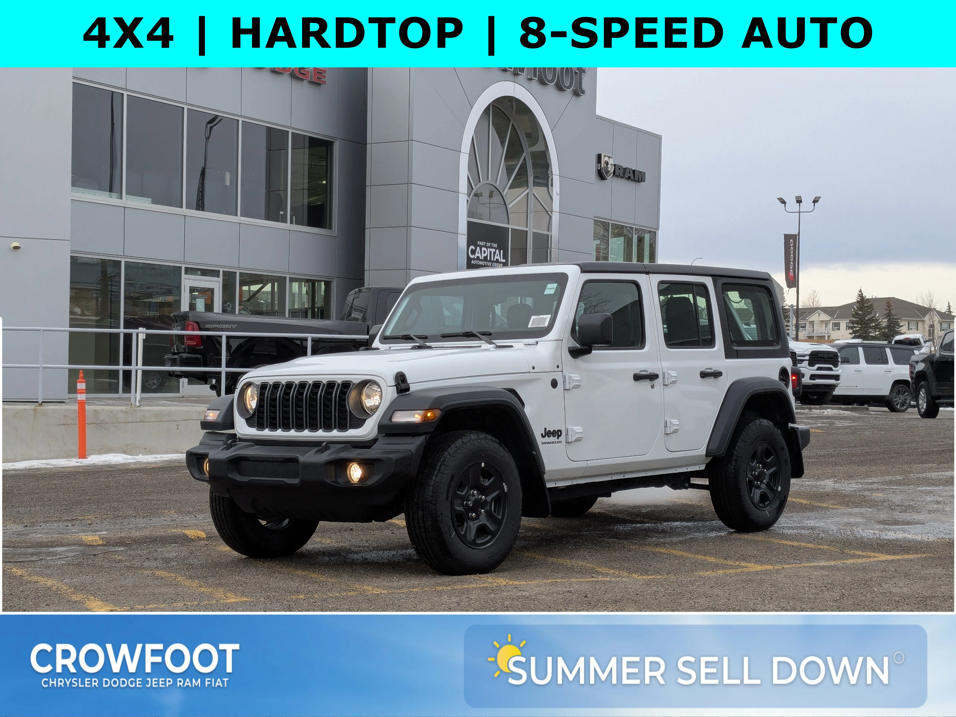 New 2026 White Jeep Sport - - 2.0L Turbo Engine - 12.3 Uconnect 5 Display - 3-Piece Hard Top - 8-Speed Auto & More image 1