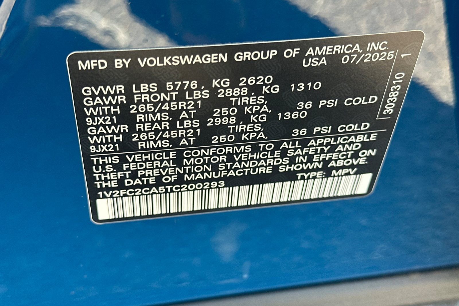 New 2026 Mountain Lake Blue Metallic Volkswagen SEL Premium R-Line image 29
