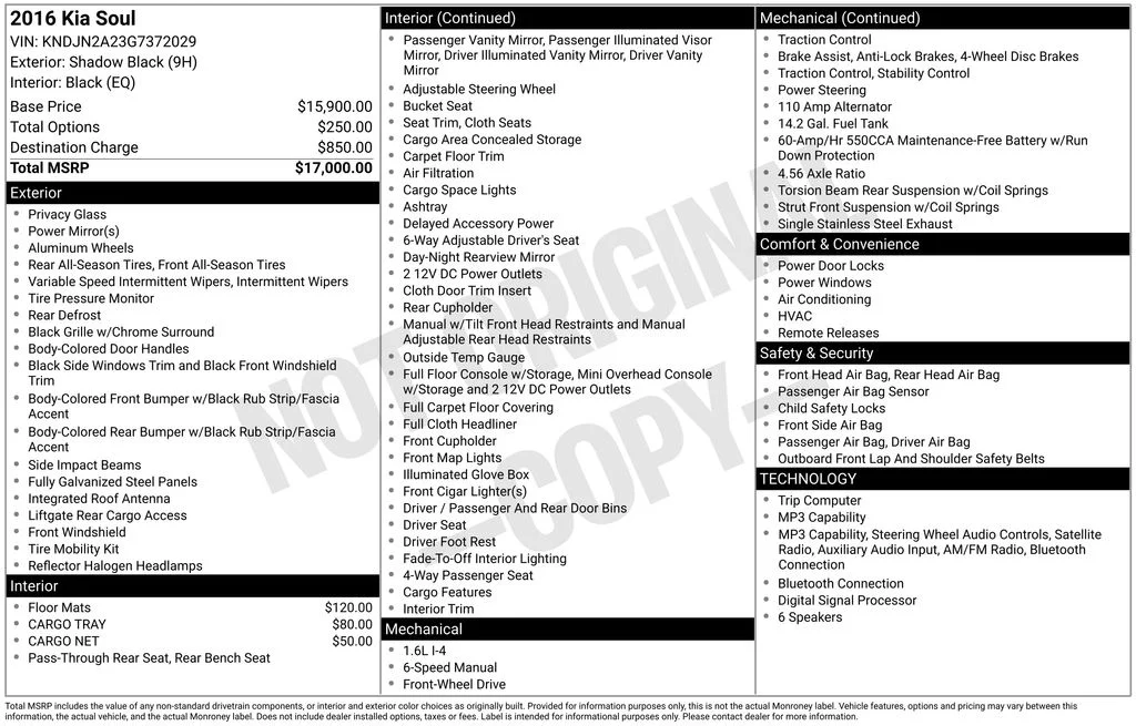 Used 2016 Black Kia Base image 2