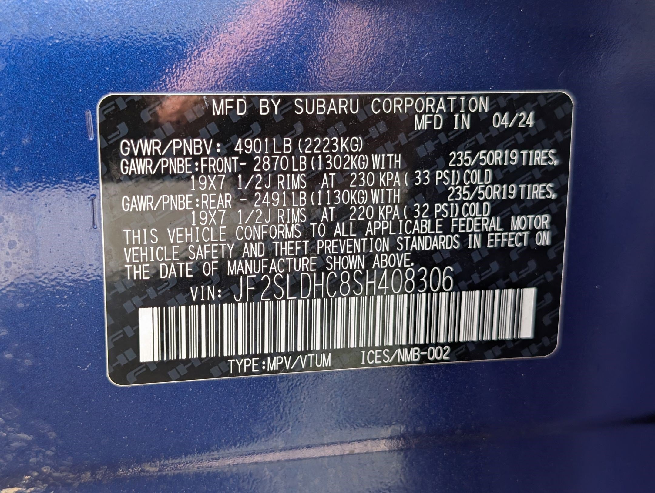 Used 2025 Sapphire Blue Pearl Subaru Sport image 32