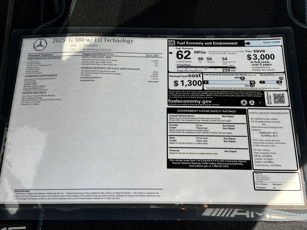 Certified Used 2025 White Mercedes-Benz G 580 image 37