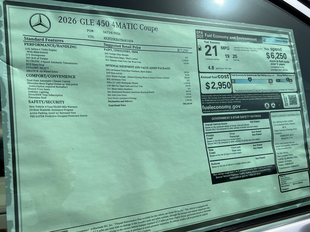 New 2026 Twilight Blue Metallic Mercedes-Benz GLE 450 image 37