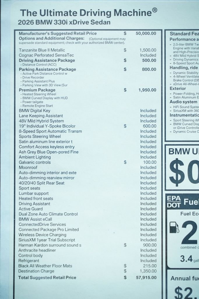 New 2026 Tanzanite Blue II Metallic BMW 330i xDrive image 8