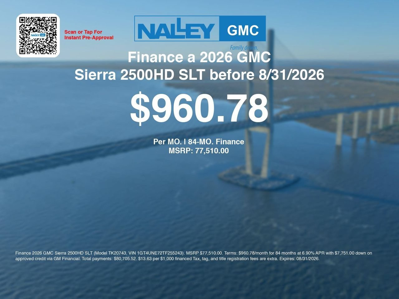New 2026 Glacier White Tricoat GMC SLT image 7
