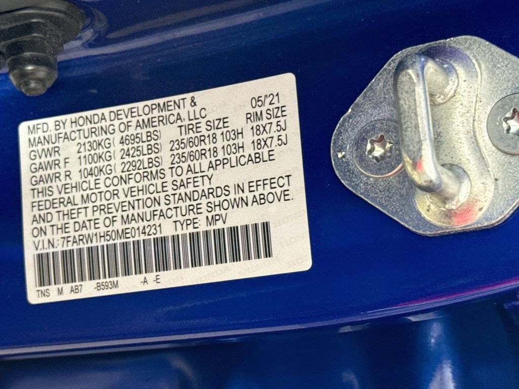 Used 2021 Obsidian Blue Pearl Honda EX image 31