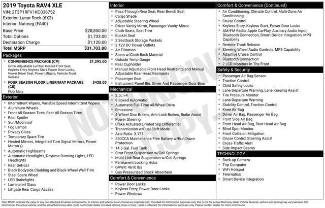 Used 2019 Gray Toyota XLE image 30