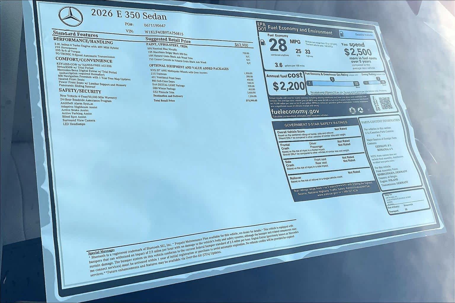 Certified Used 2026 Nautical Blue Metallic Mercedes-Benz E 350 image 16