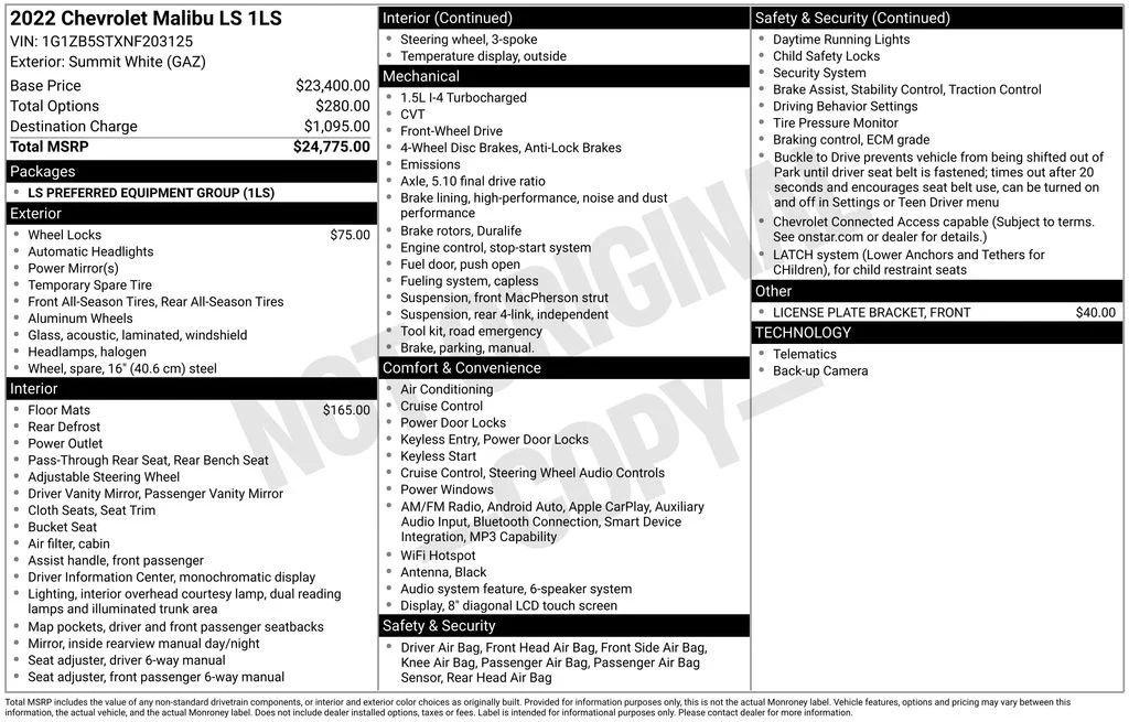 Used 2022 White Chevrolet LS image 21