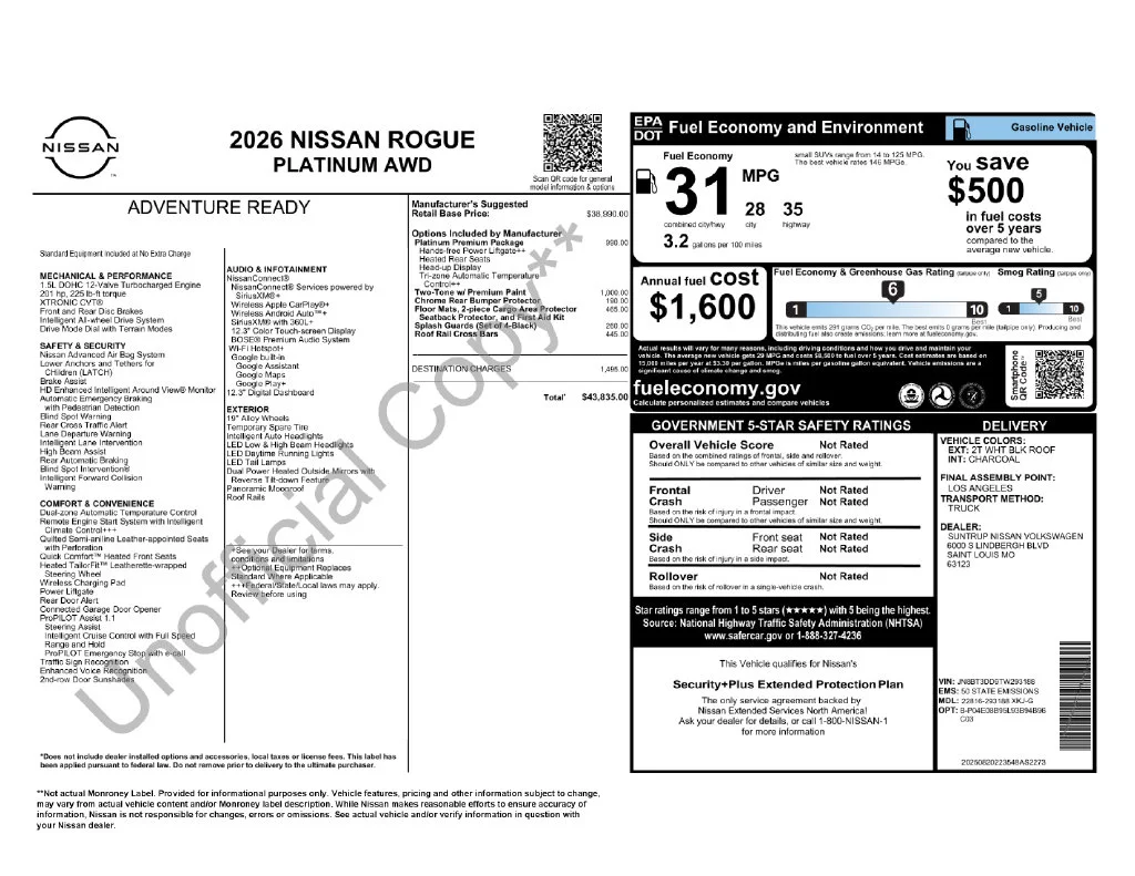 Certified Used 2026 White Nissan Platinum image 5