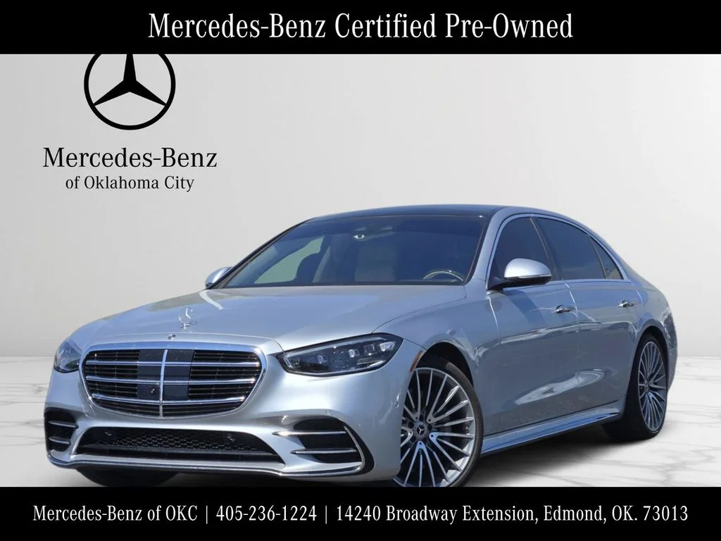 Certified Used 2021 Cirrus Silver Metallic Mercedes-Benz S 580 image 1