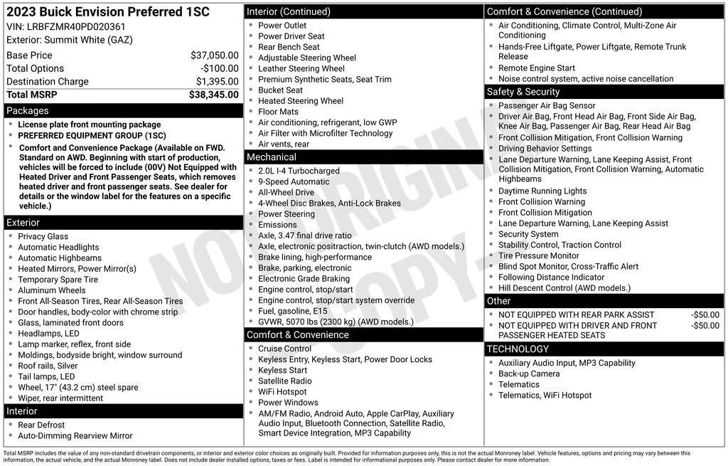 Used 2023 Summit White Buick Preferred image 38