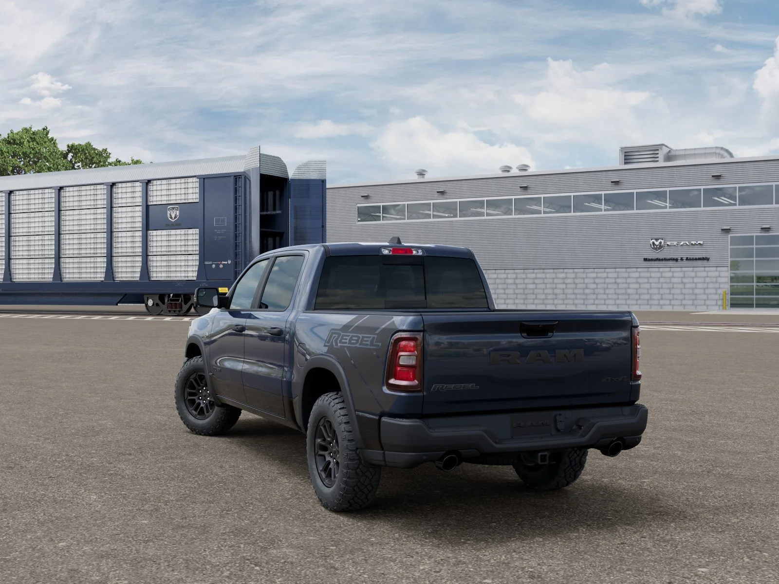 New 2026 Forged Blue Metallic Exterior Paint RAM Rebel image 3