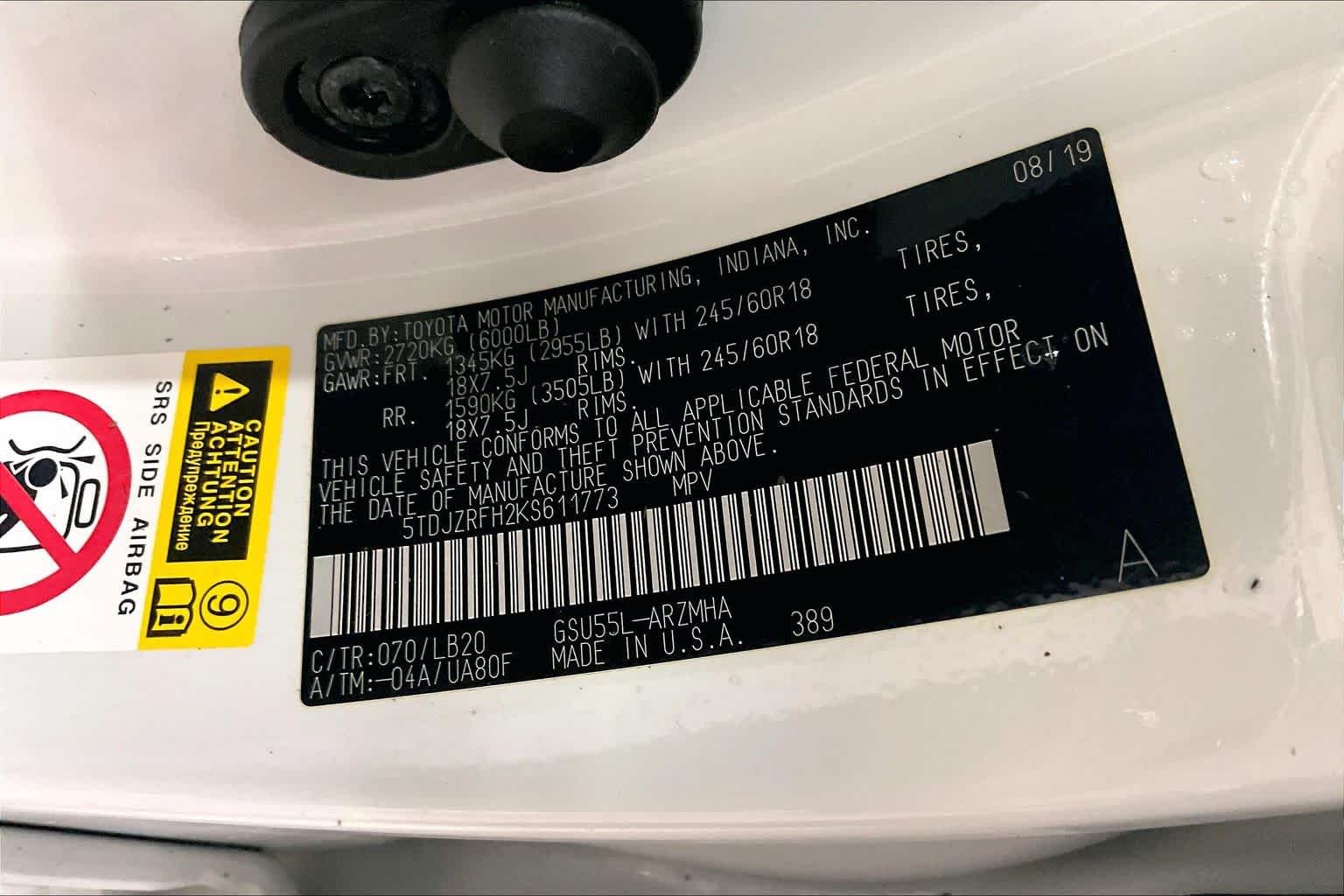 Used 2019 Blizzard Pearl Toyota XLE image 37