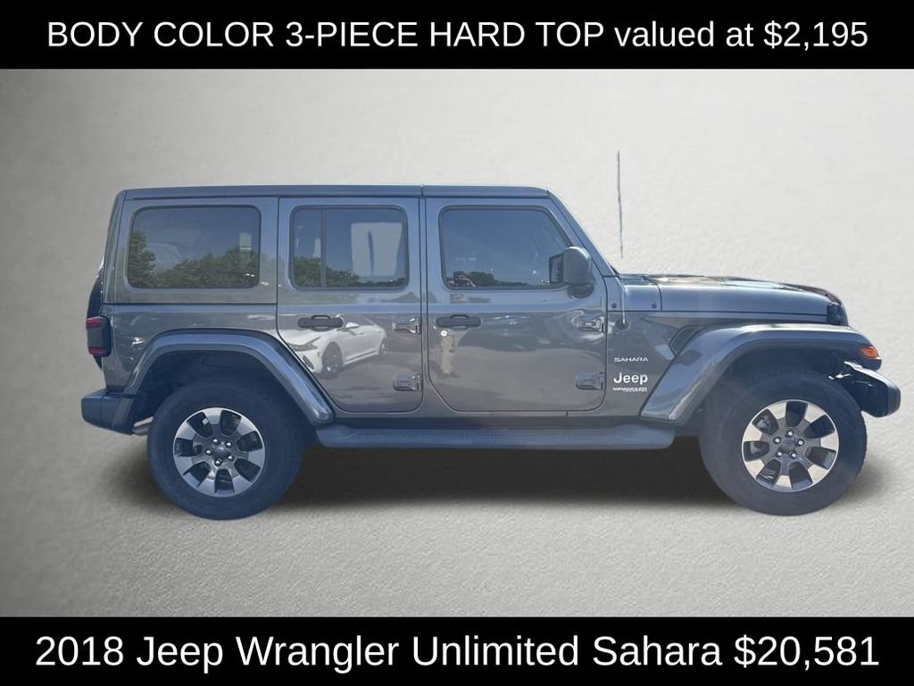 Used 2018 Crystal Metallic Jeep Unlimited Sahara image 2