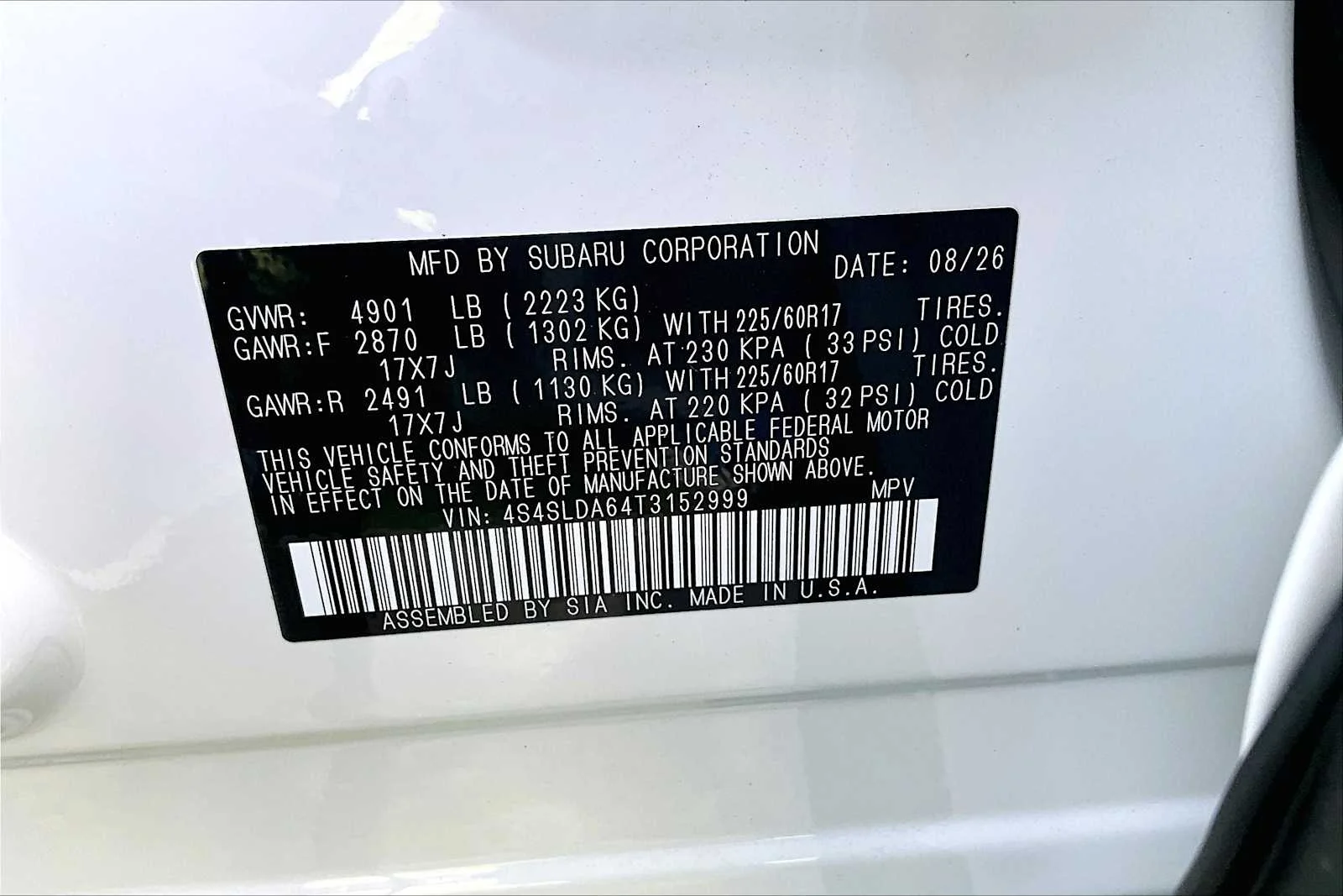 New 2026 Crystal White Pearl Subaru  image 18