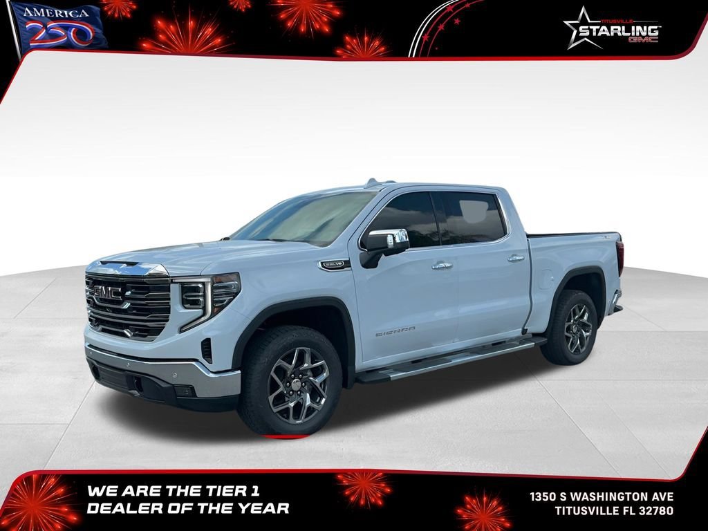 New 2026 Glacier White Tricoat GMC SLT image 1