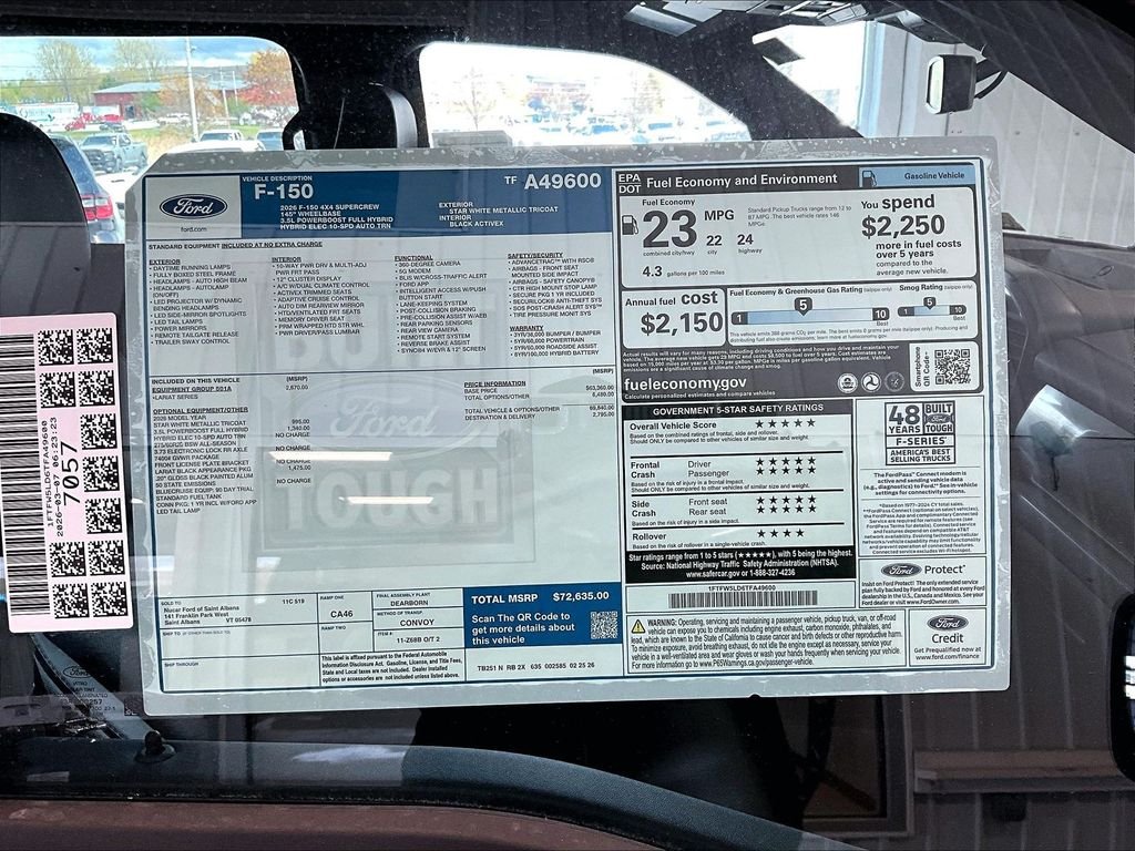 New 2026 Star White Metallic Tri-Coat Ford Lariat image 18