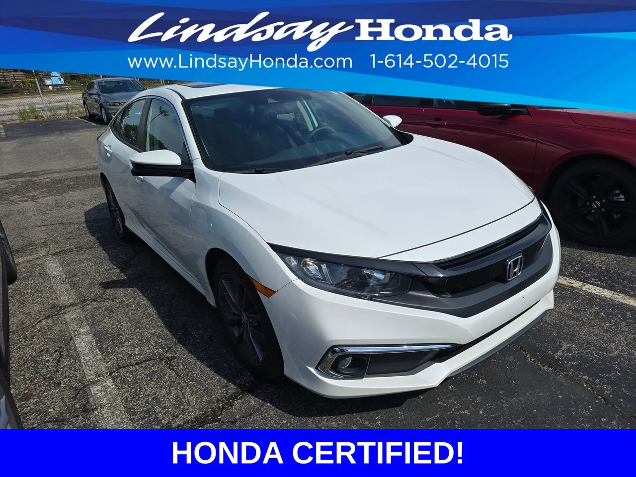 Certified Used 2021 Platinum White Pearl Honda EX-L image 2