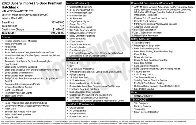 Used 2023 Gray Subaru Premium image 35