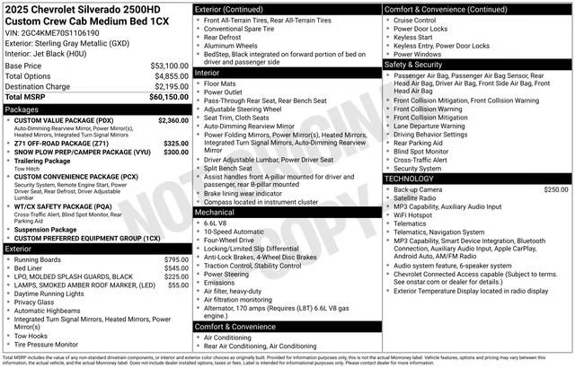 Used 2025 Sterling Gray Metallic Chevrolet Custom image 5