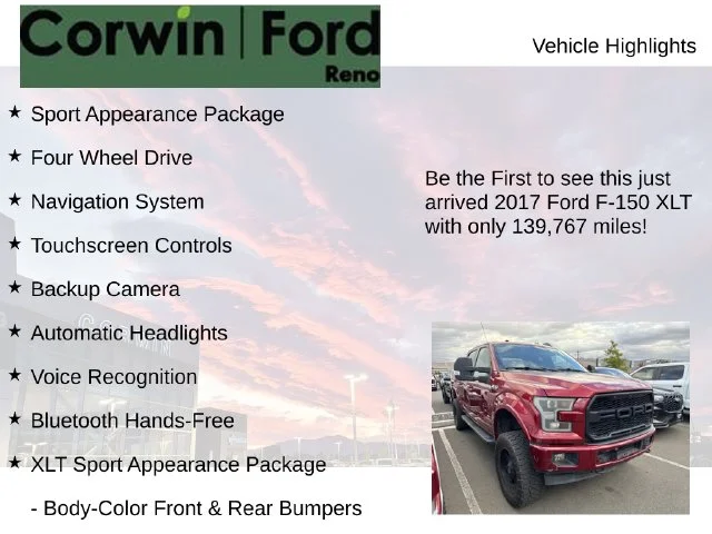 Used 2017 Ruby Red Metallic Tinted Clearcoat Ford XLT image 4