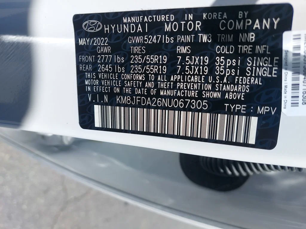 Used 2022 White Hyundai Limited image 34