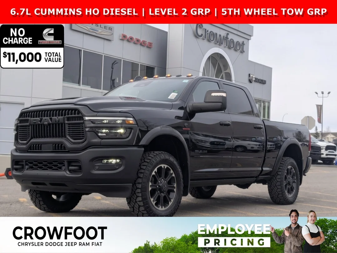 New 2026 Black RAM Rebel - - 6.7L Cummins HO - Rebel Lvl 2 Grp - Rear Air Susp - 5th Wheel/Gooseneck Prep & More! image 1
