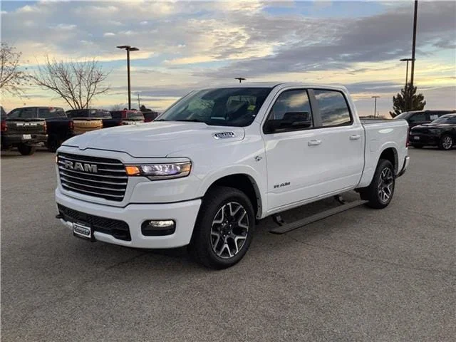 New 2026 Bright White Clear-Coat  Paint Ram LARAMIE CREW CAB 4X4 5
