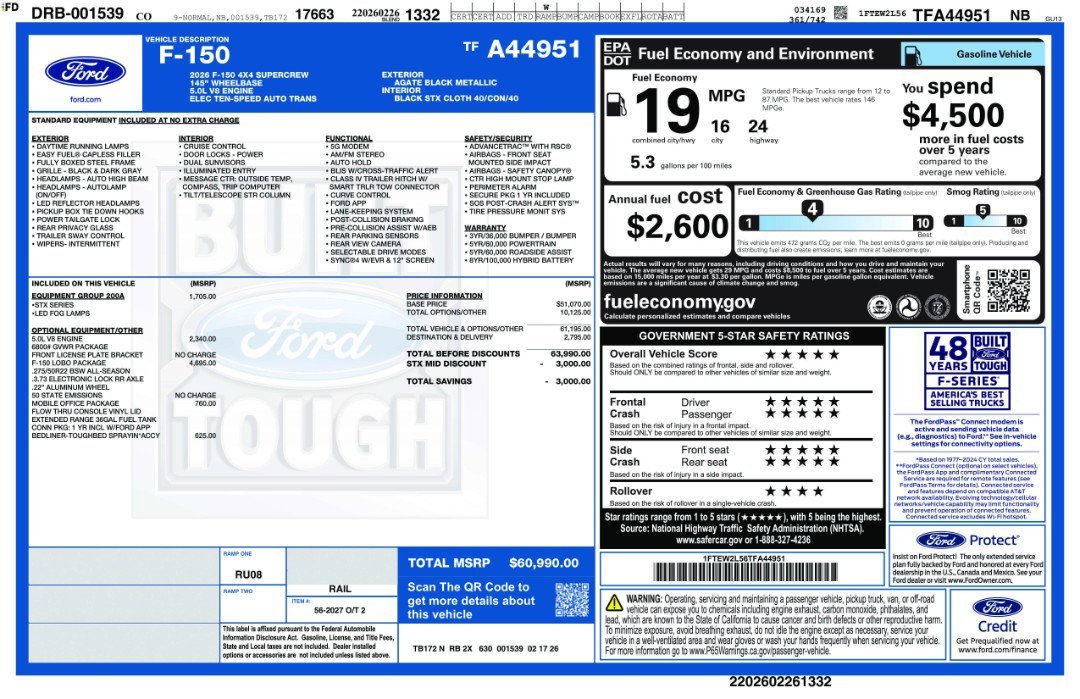 New 2026 Agate Black Metallic Ford STX image 11