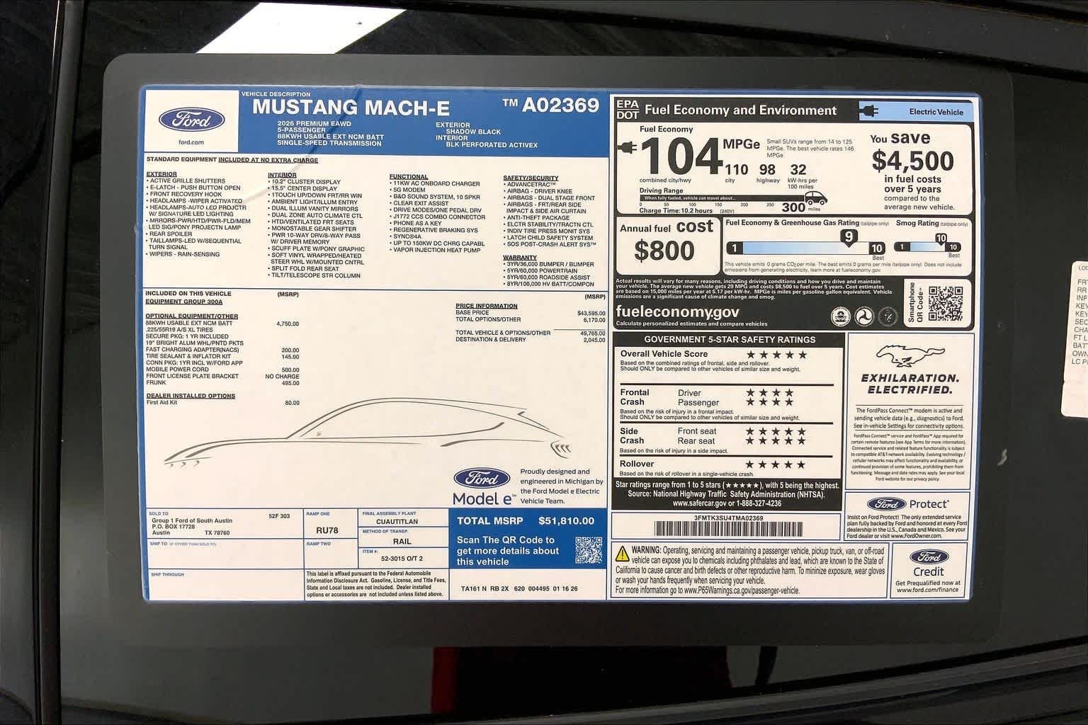 New 2026 Shadow Black Ford Premium image 21