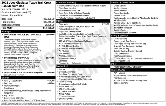 2026 Jeep Gladiator Texas Trail