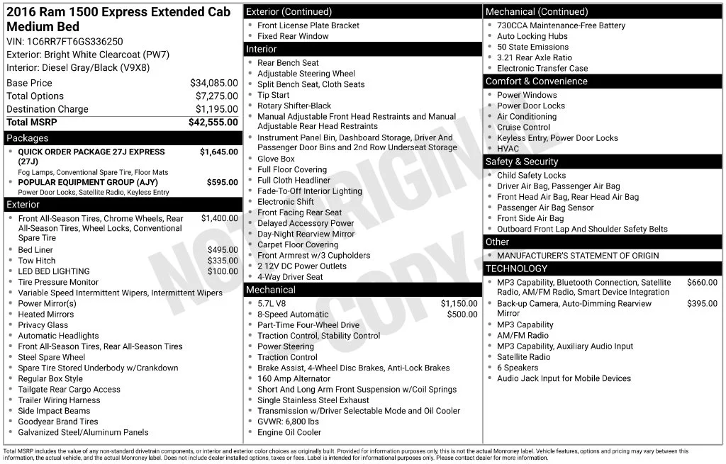Used 2016 White Ram Express image 2