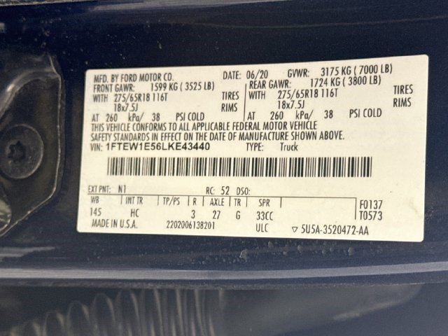 Used 2020 Blue Jeans Metallic Ford LARIAT image 36