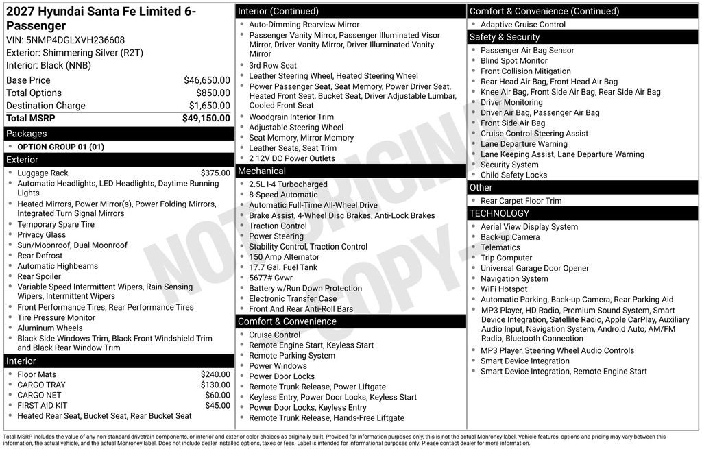 New 2027 Silver Hyundai Limited image 4
