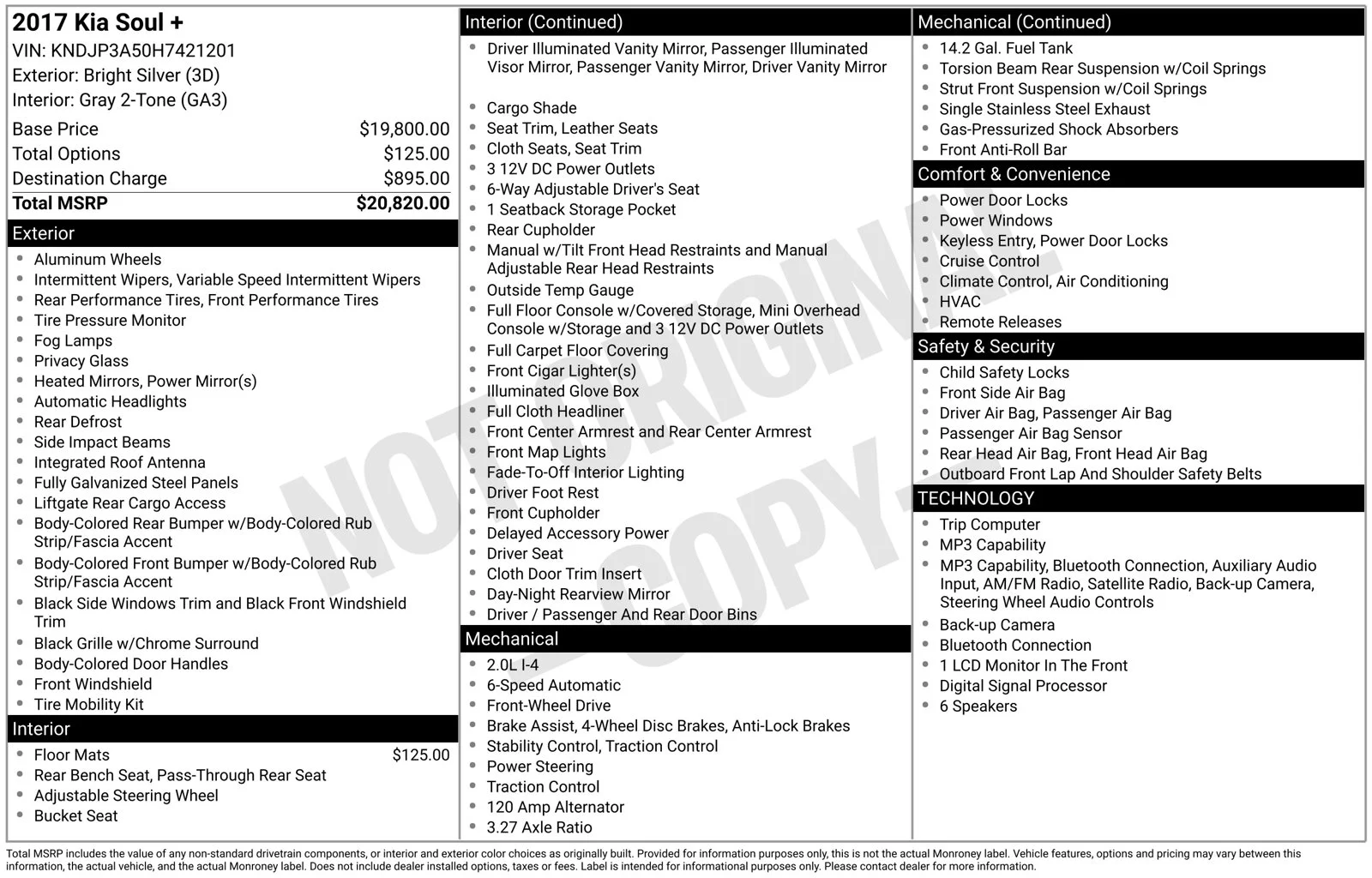 Used 2017 Silver Kia Plus image 10