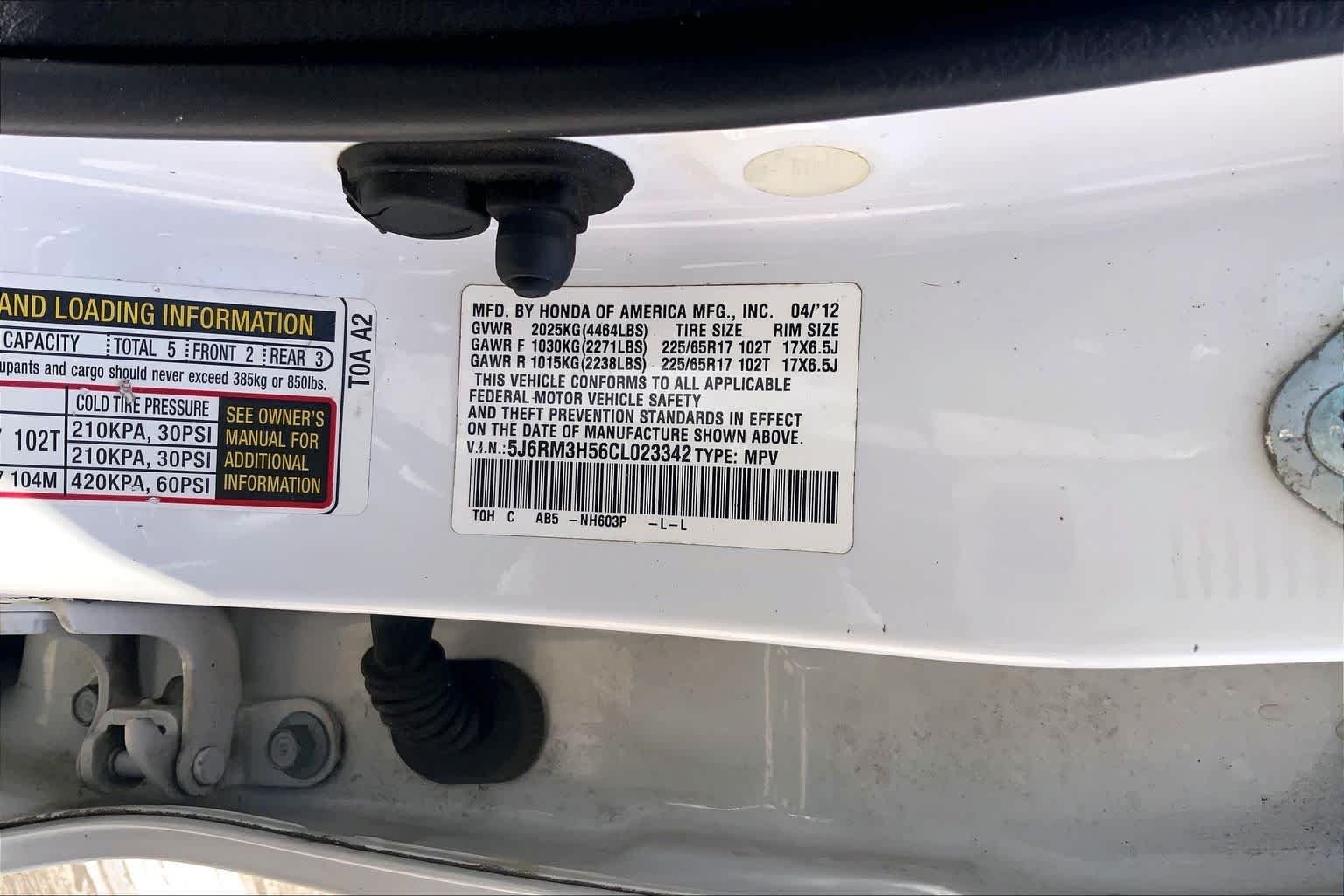 Used 2012 White Diamond Pearl Honda EX image 30