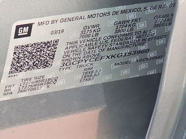 Used 2019 Gray Chevrolet Custom Trail Boss image 37