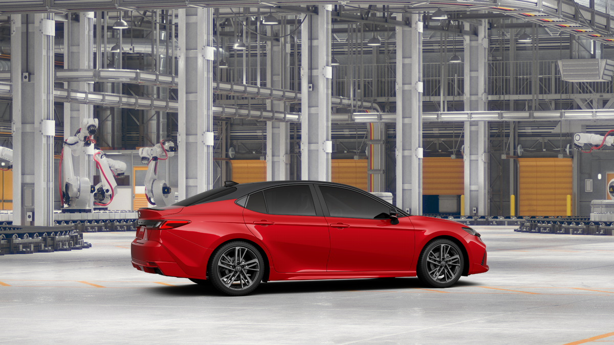 New 2027 Supersonic Red with Midnight Black Metallic roof Toyota XSE image 11
