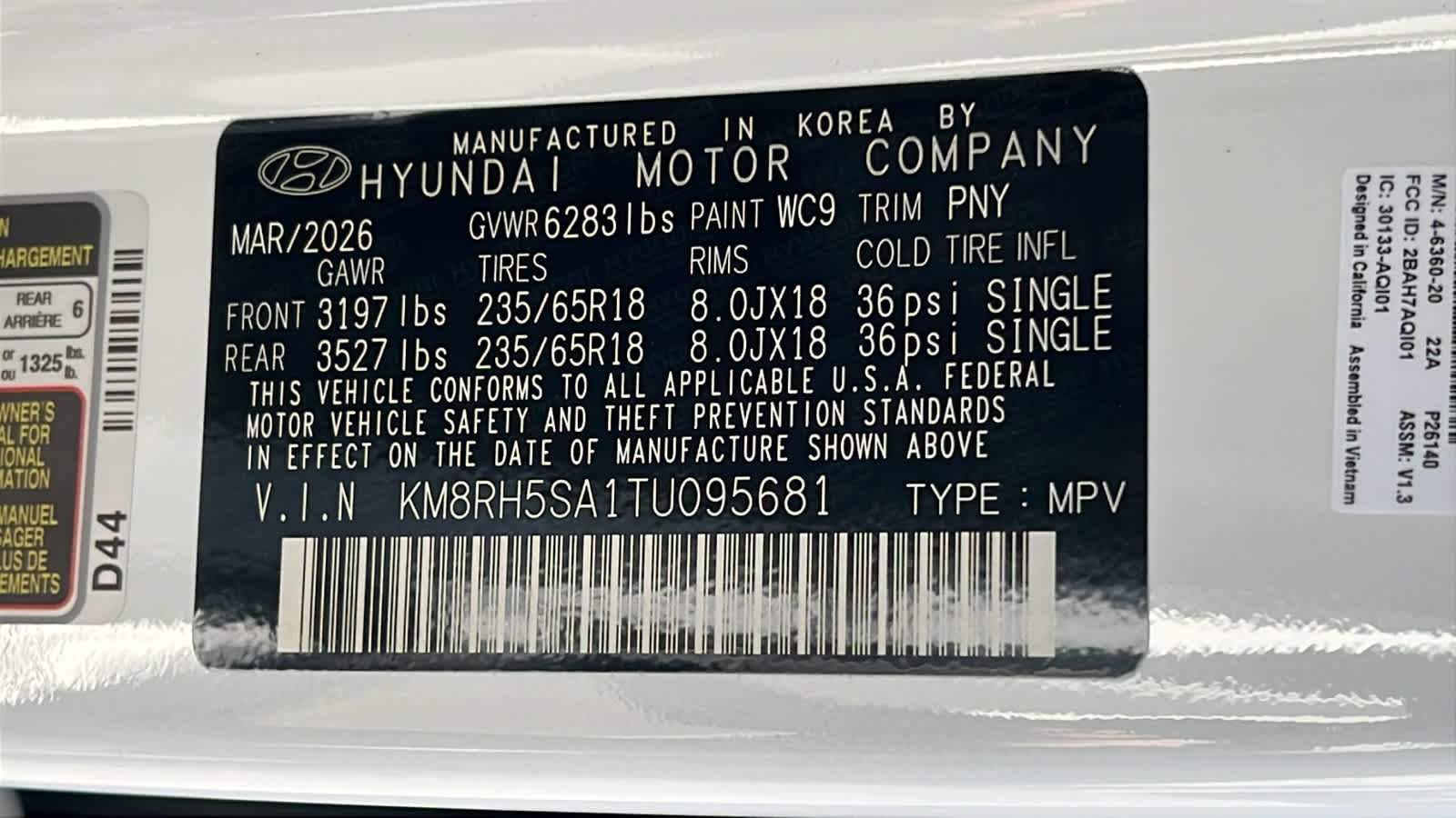New 2026 Creamy White Pearl Hyundai Blue SEL Premium 8P image 30