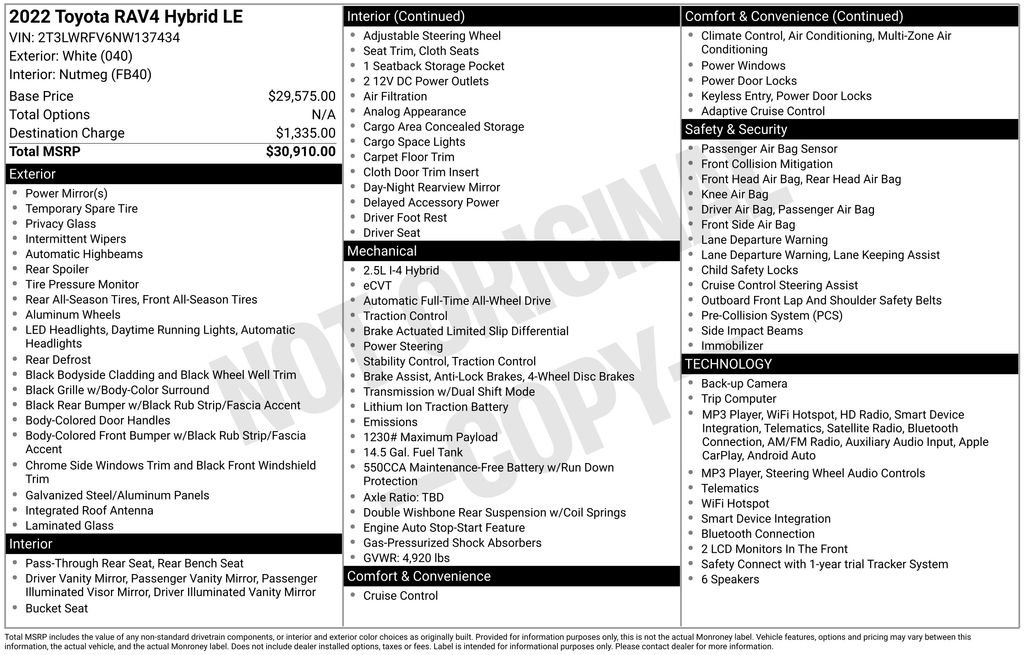 Certified Used 2022 White Toyota LE image 2