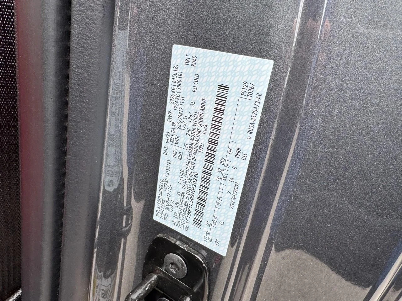 Used 2025 Carbonized Gray Metallic Ford XL 4WD Reg Cab 6.5' Box image 21