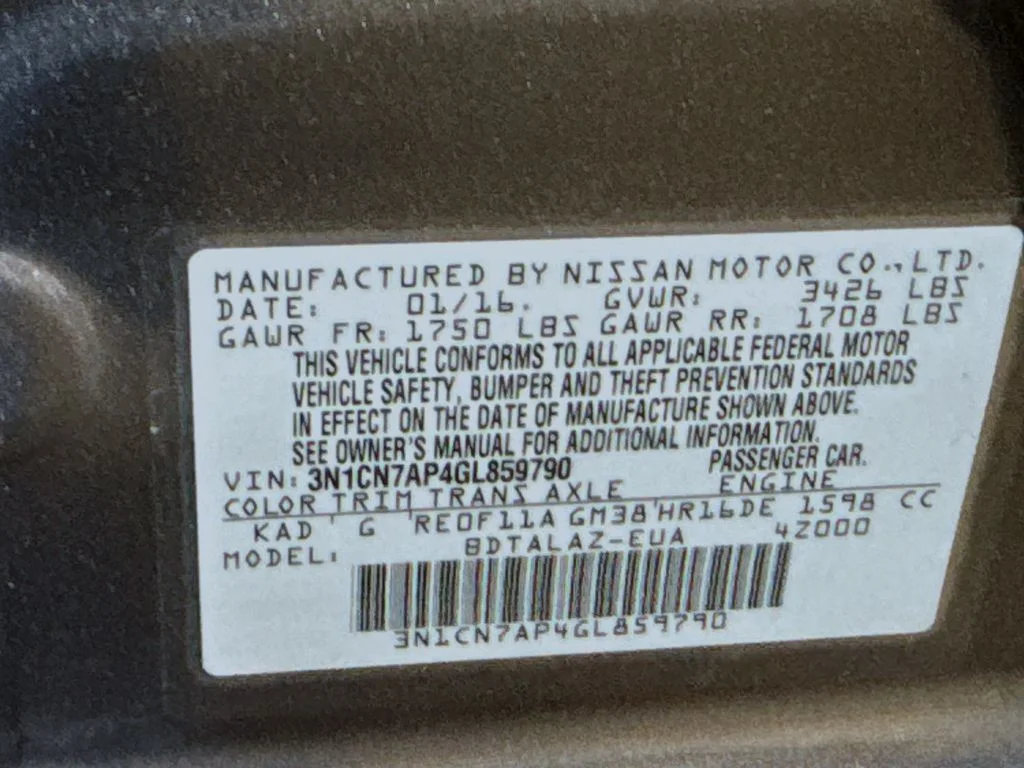 Used 2016 Gray Nissan 1.6 S Plus image 36
