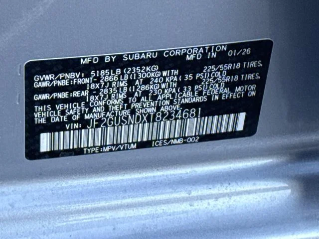 New 2026 ICE SILVER METALLIC Subaru Limited Hybrid image 30