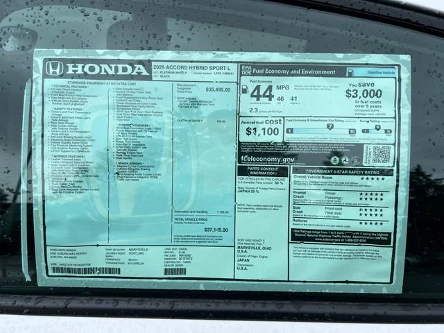 New 2026 Platinum White Honda Sport-L image 30