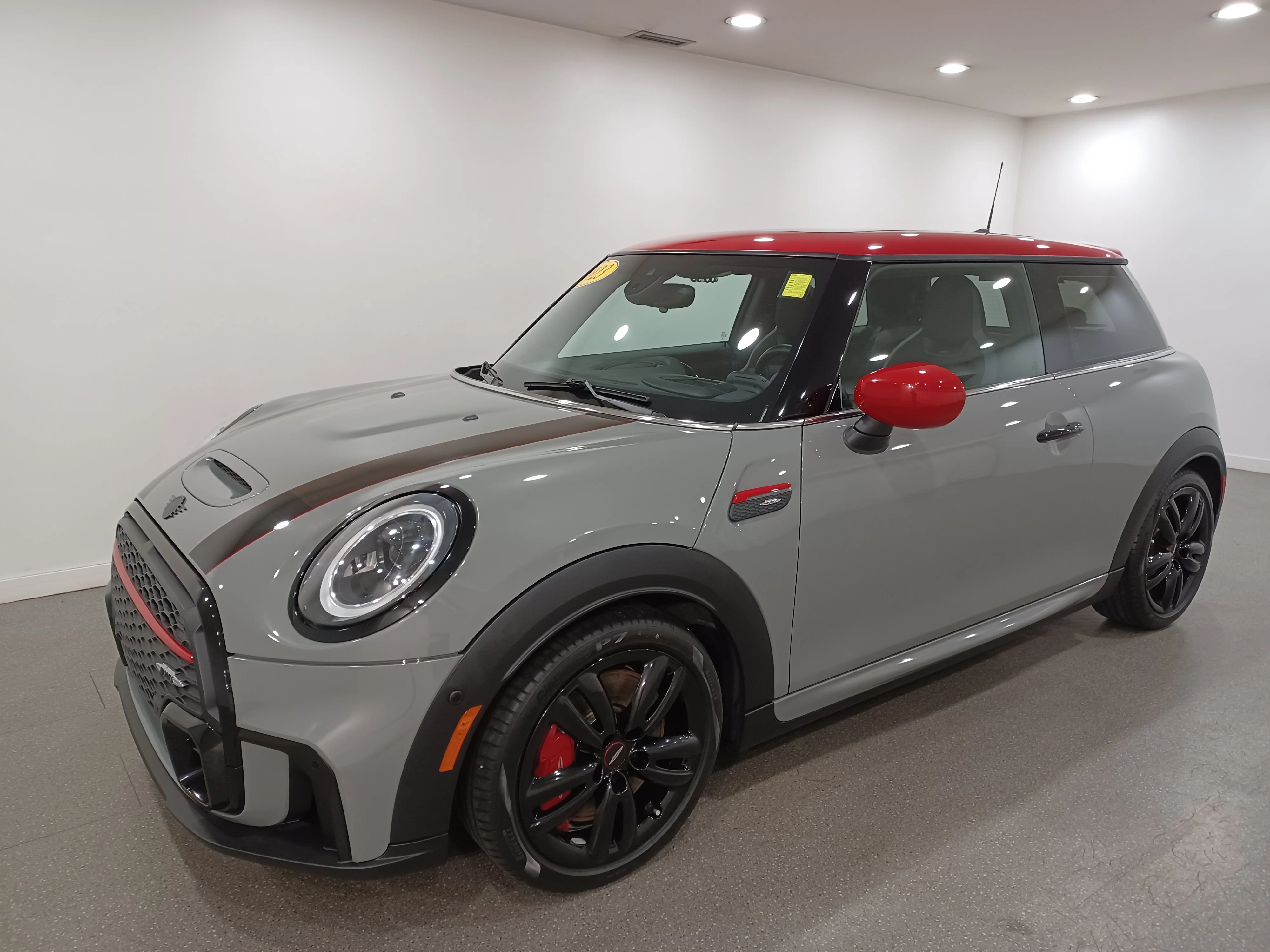 Certified Used 2023 Moonwalk Grey Semi-Metallic MINI John Cooper Works*Adaptive Cruise | Nav | HUD | Htd Alcantara Seats | Dual Sunroof | Harman/Kardon image 2