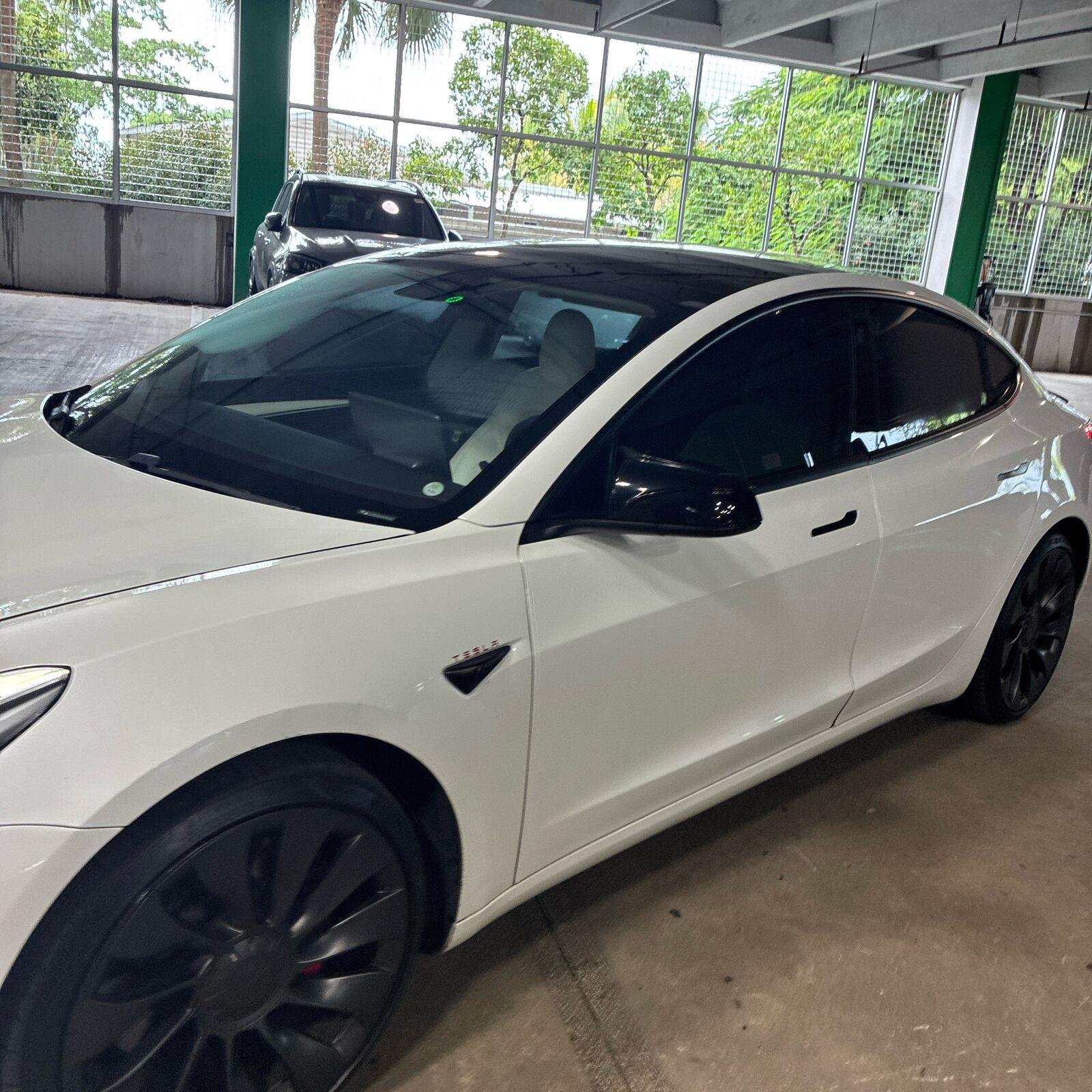 Used 2021 Pearl White Multi-Coat Tesla Performance image 2