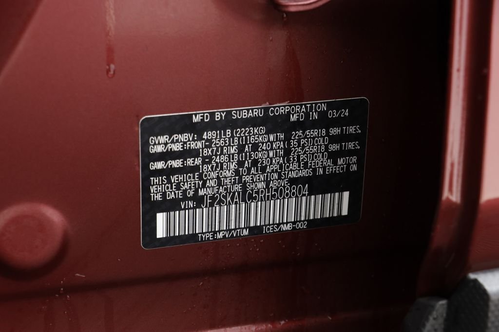 Used 2024 Crimson Red Pearl Subaru Limited image 26