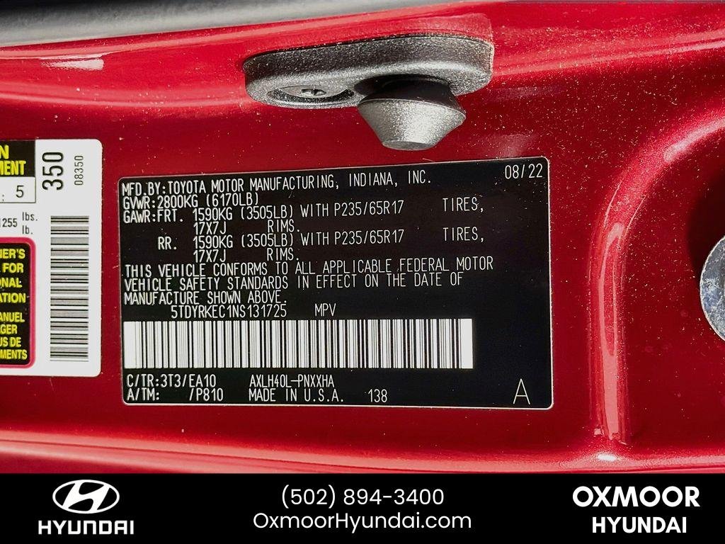 Used 2022 Ruby Flare Pearl Toyota XLE image 34